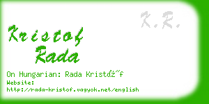 kristof rada business card